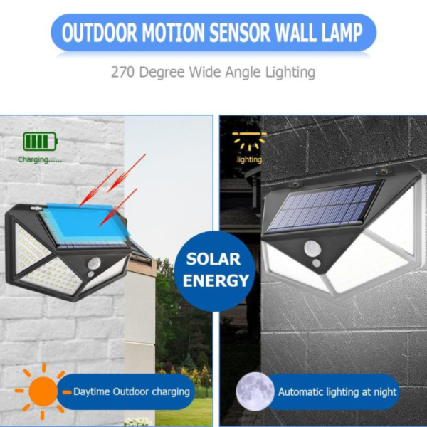 100 LED Solar Power Motion Sensor Light Outdoor Security Garden Waterproof Lamp