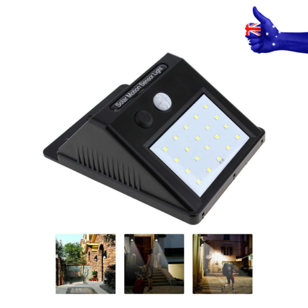 20 LED Solar Powered PIR Motion Sensor Light Garden Outdoor Security Lights