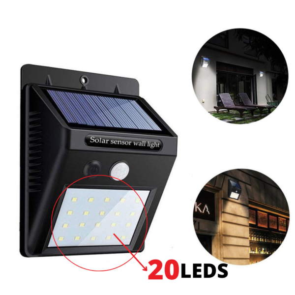 20 LED Solar Powered PIR Motion Sensor Light Garden Outdoor Security Lights