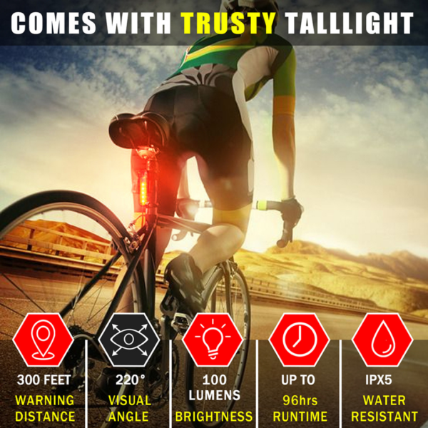 USB Light Bike Bicycle Rechargeable Waterproof Front and Back Set LED Headlight