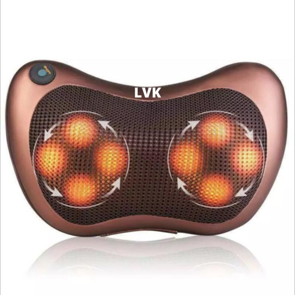 LVK 8 Drives Shiatsu Massager Body Massage Pillow Cushion Neck Knead Car Home