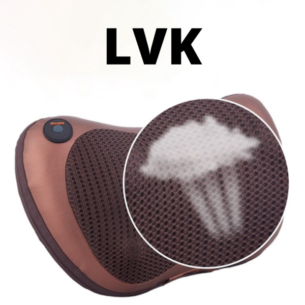 LVK 8 Drives Shiatsu Massager Body Massage Pillow Cushion Neck Knead Car Home