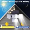 Outdoor LED Waterproof Wireless Security Wall Lamp Motion Sensor Led 4 Heads Solar Flood Lights For Garden - Image 10