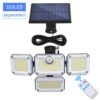Outdoor LED Waterproof Wireless Security Wall Lamp Motion Sensor Led 4 Heads Solar Flood Lights For Garden - Image 2